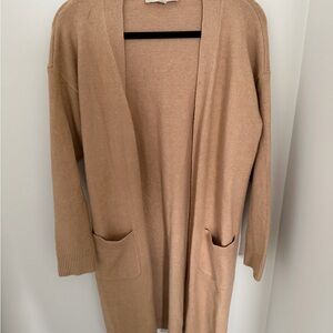 LOFT Camel Open Front Cardigan